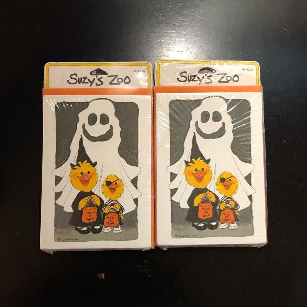 Suzy’s Zoo Vintage Halloween Invitations 2 packs of 10 Ghosts and Ducks